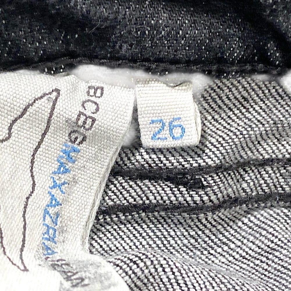 BCBGMAXAZRIA Jeans Womens 26 Graphite Slim Straight Long Biker Rockstar Y2K Club - Picture 12 of 15